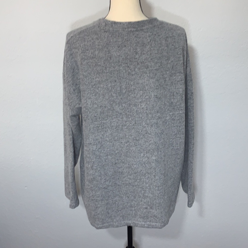 Zara Gray Marled Round Neck Pullover Basic Staple… - image 3